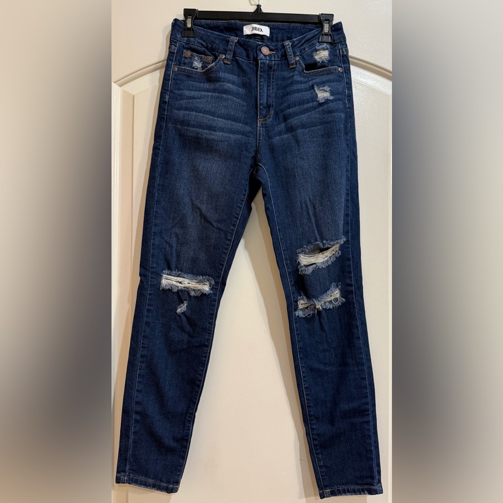 Just Black Blue Skinny Distressed Jeans